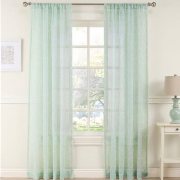 63” Seafoam Sheer Rod-Pocket Panel - Picture 1 of 6